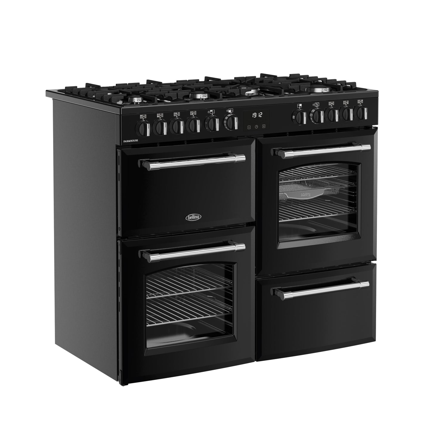 Belling RCA Farmhouse 100DF 100cm Dual Fuel Range Cooker 444411829 Black