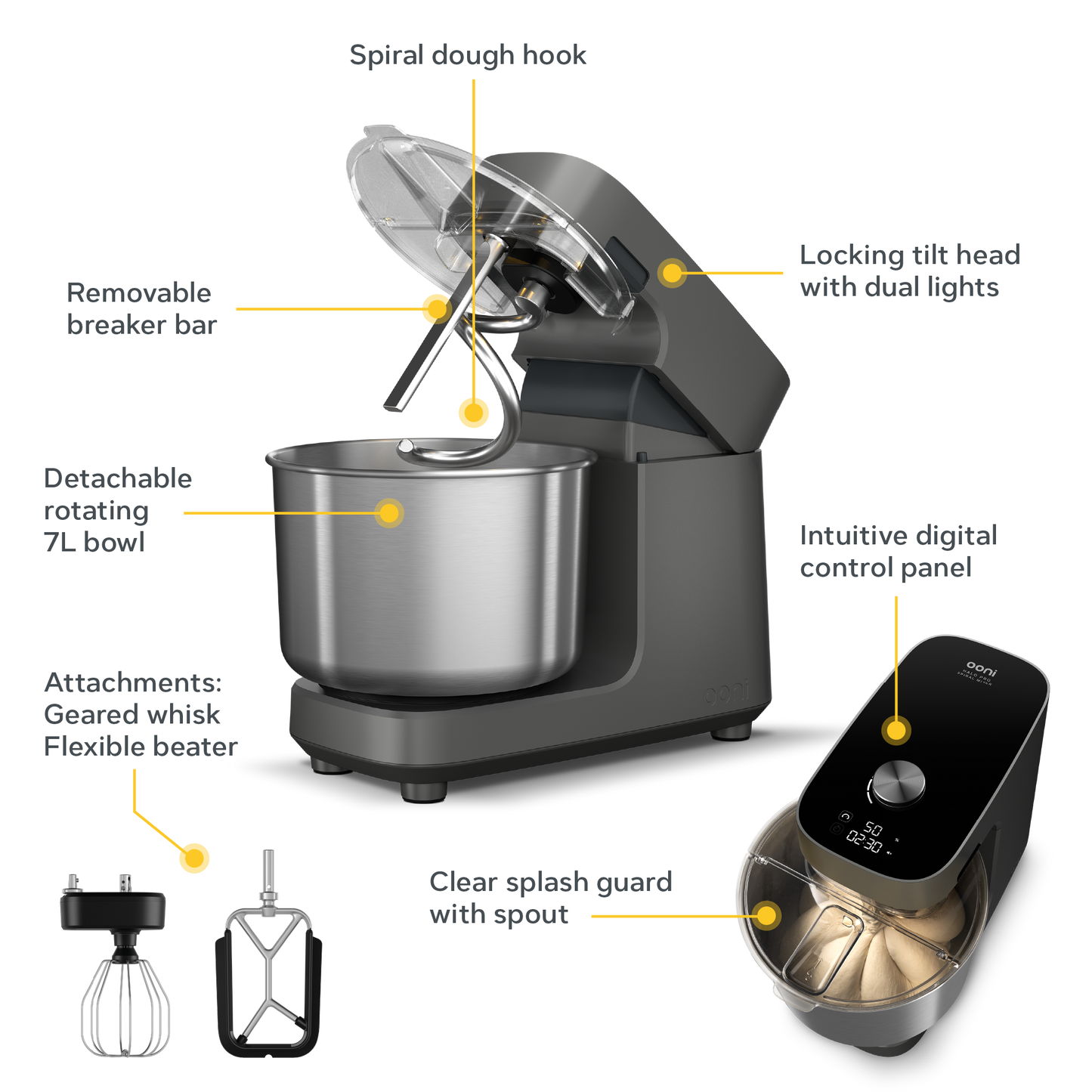 Ooni Halo Pro Spiral Dough Mixer