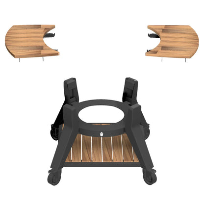 Trolley with Acacia Shelves for V2 Max KamaGear Kamado